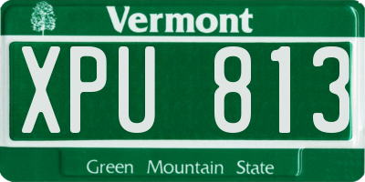VT license plate XPU813