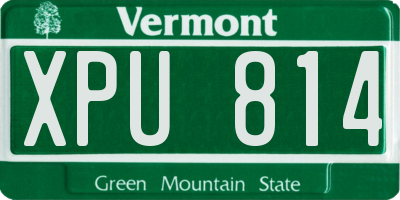 VT license plate XPU814