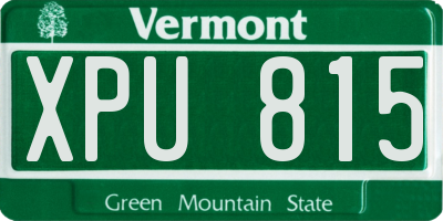 VT license plate XPU815