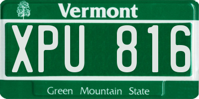 VT license plate XPU816