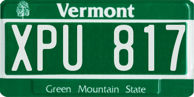VT license plate XPU817
