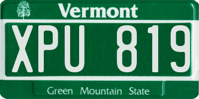 VT license plate XPU819