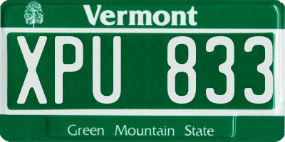 VT license plate XPU833