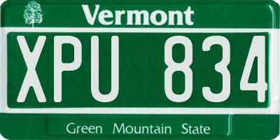VT license plate XPU834
