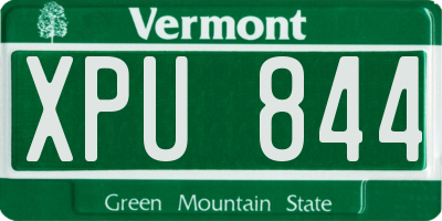 VT license plate XPU844