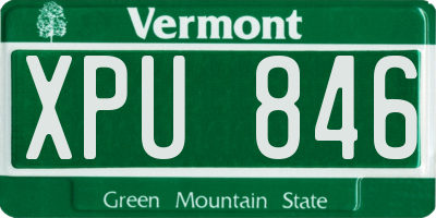 VT license plate XPU846