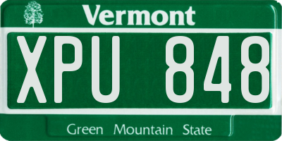 VT license plate XPU848