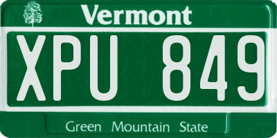 VT license plate XPU849
