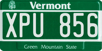 VT license plate XPU856