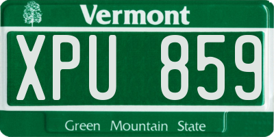 VT license plate XPU859