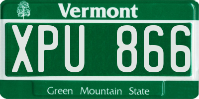 VT license plate XPU866