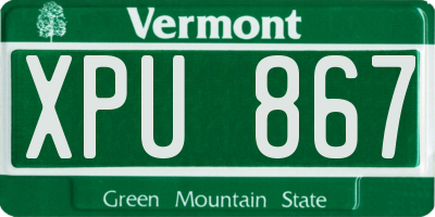VT license plate XPU867