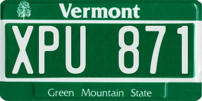 VT license plate XPU871