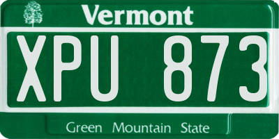 VT license plate XPU873