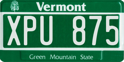 VT license plate XPU875
