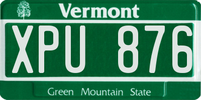 VT license plate XPU876