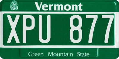 VT license plate XPU877