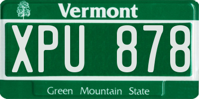 VT license plate XPU878