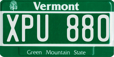 VT license plate XPU880