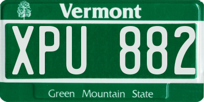 VT license plate XPU882