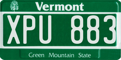 VT license plate XPU883