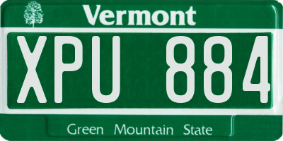 VT license plate XPU884