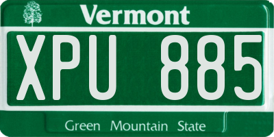 VT license plate XPU885