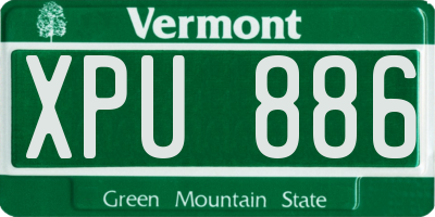 VT license plate XPU886
