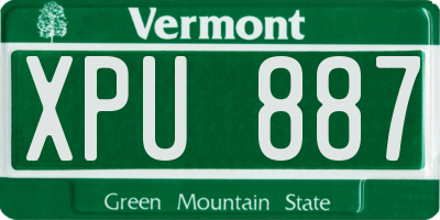 VT license plate XPU887