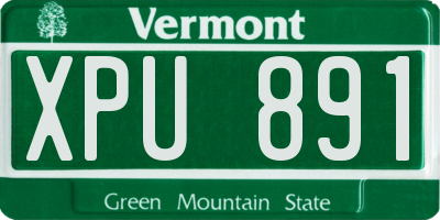 VT license plate XPU891