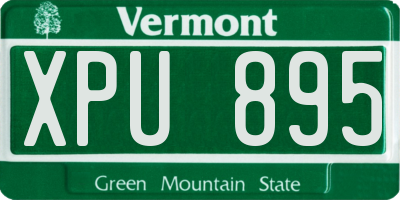 VT license plate XPU895