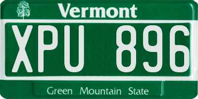 VT license plate XPU896