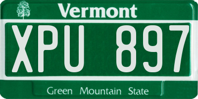 VT license plate XPU897