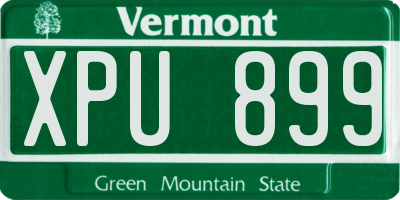 VT license plate XPU899