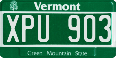 VT license plate XPU903