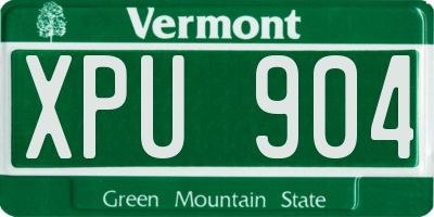 VT license plate XPU904
