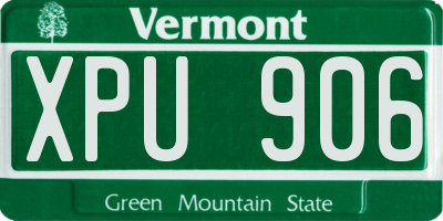 VT license plate XPU906