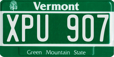 VT license plate XPU907