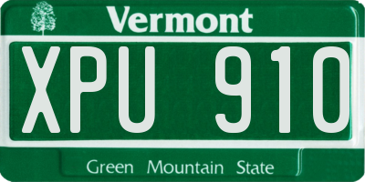 VT license plate XPU910