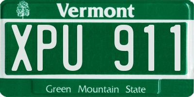 VT license plate XPU911