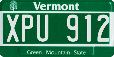 VT license plate XPU912