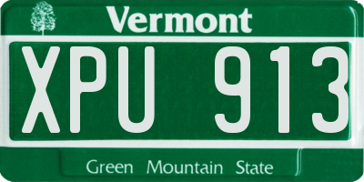 VT license plate XPU913