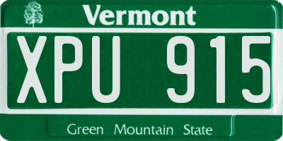 VT license plate XPU915