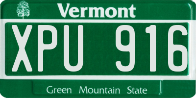 VT license plate XPU916