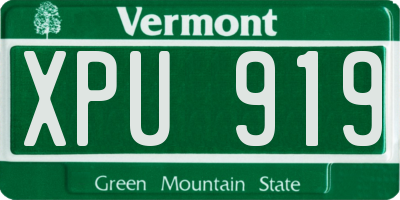 VT license plate XPU919