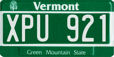 VT license plate XPU921