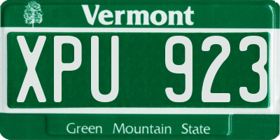 VT license plate XPU923