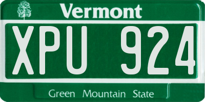 VT license plate XPU924