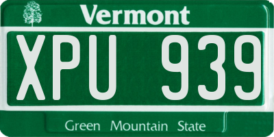 VT license plate XPU939