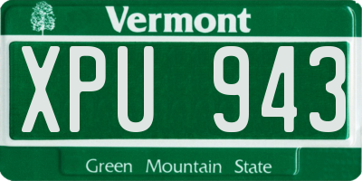 VT license plate XPU943